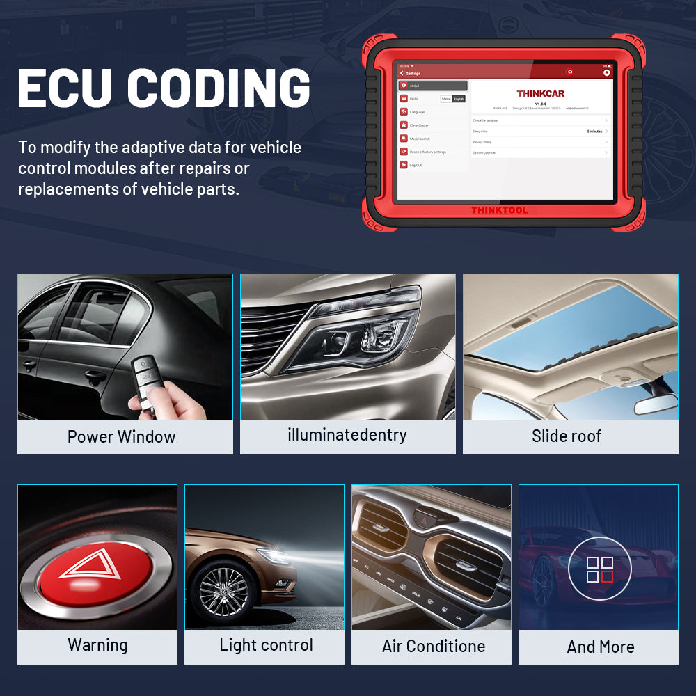 Strong Functions:  ECU Coding:  The Coding function is used to re-flash the vehicle control modules, it allows you to coding adaptive data for certain components after making repairs or replacements. Providing ways for the issues of drivability, Fuel Efficiency, Power Loss, Fault Codes, Durability of Mechanical Parts.