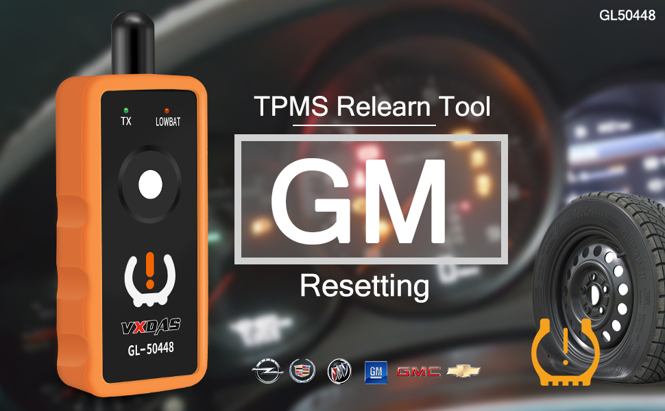 VXDAS TPMS Relearn Tool for GM Tire Pressure Monitor System Sensor TPMS Reset Tool GL50448 Programming Training Activation Tool for GM Chevy Vehicles Upgrade OEC-T5 EL50448