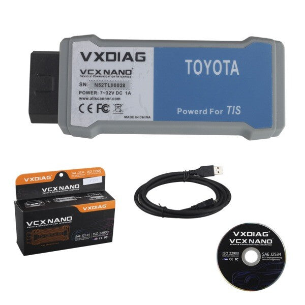 VXDIAG VCX NANO for TOYOTA Packing List - VXDAS