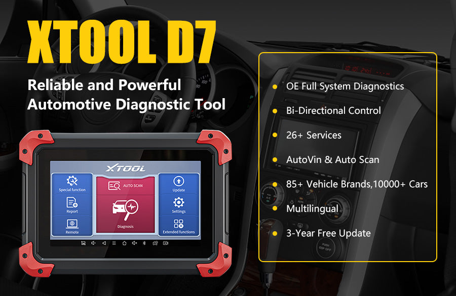 XTOOL D7 OBD2 Diagnostic Scan Tool features