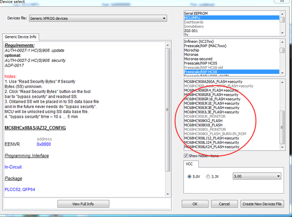 XPROG-M V6.50 Software Add New Authorizations and Chip Supported List Part Display: