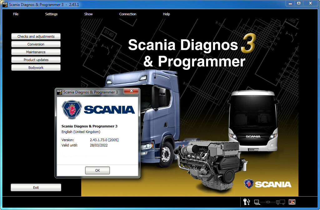 For Scania VCI 3 Scanner Software Display: