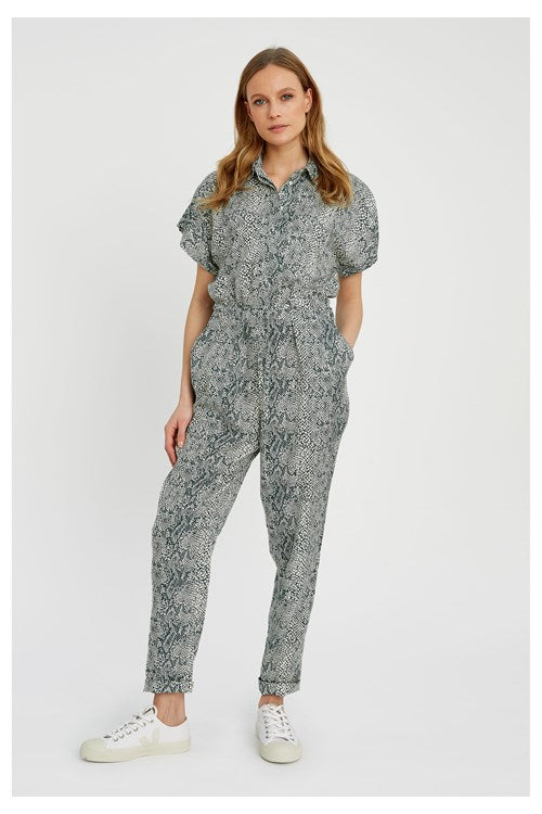 snake pattern jumpsuit