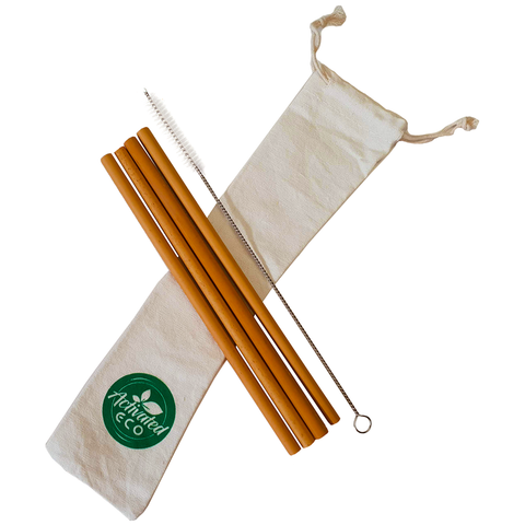 Bamboo Straw Set of Four