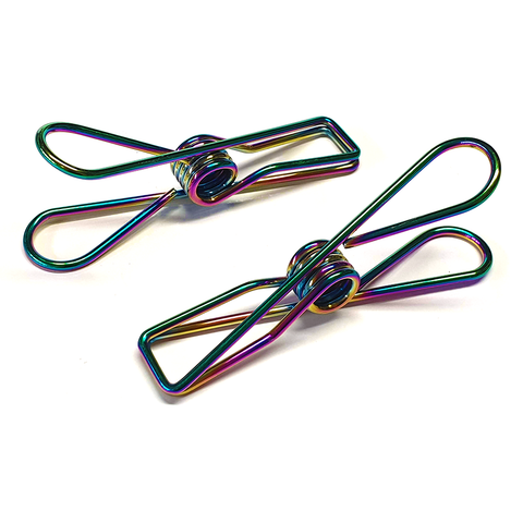 Rainbow Stainless Steel Infinity Clothes Pegs Large Size