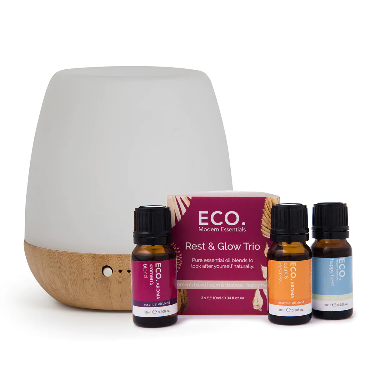 Image of Bliss Diffuser & Rest & Glow Essential Oil Trio