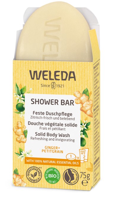 Image of Weleda Shower Bar Ginger & Petitgrain 75g