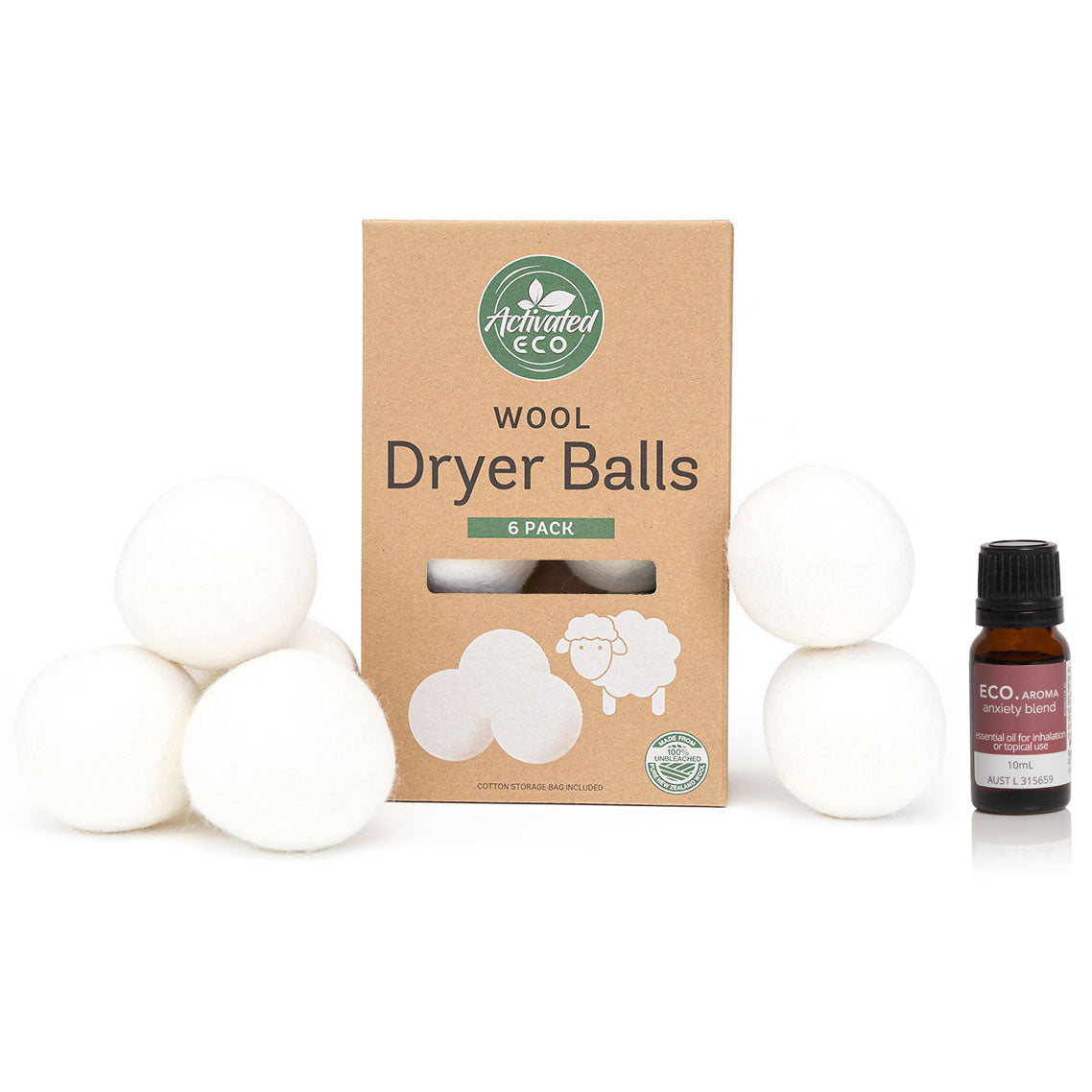 Image of Wool Dryer Balls & Essential Oil Bundle