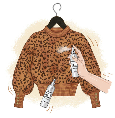 Use our steamer water or clothing spritz on knitwear