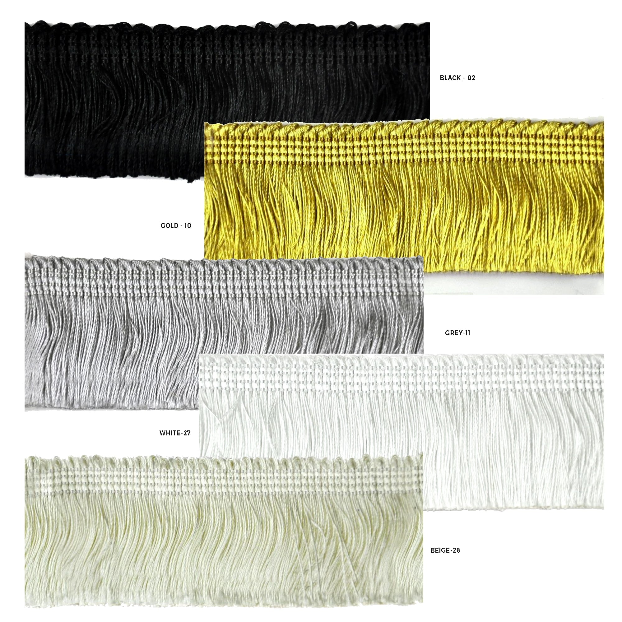 Belagio Bullion Fringe Trim, 6 Wide, Softer Collection, 3 Yards, Black