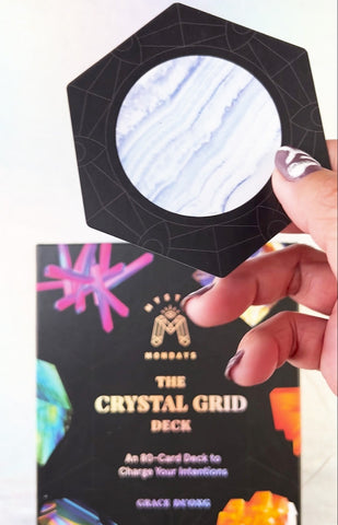 Mysticscopes - Blue Lace Agate Card - Mystic Mondays Crystal Grid Deck by Grace Duong