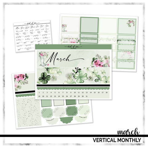 March Monthly Kit | Standard Vertical Planner