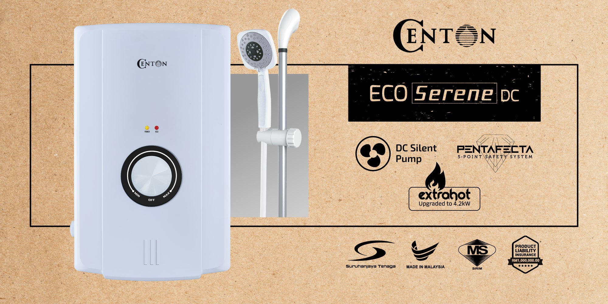 CENTON EcoSerene DC Series Instant Water Heater | OnsenMY