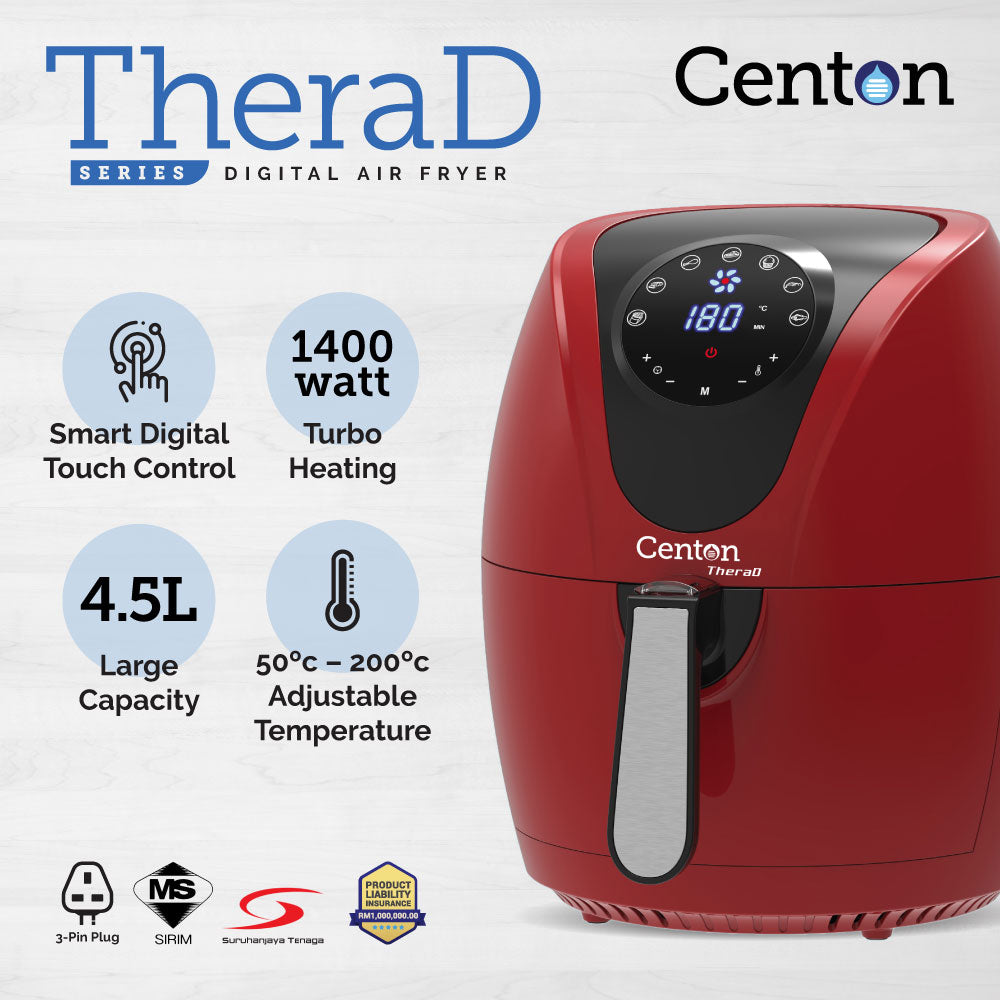 Centon TheraD Digital Air Fryer with Smart Digital Touchscreen Control