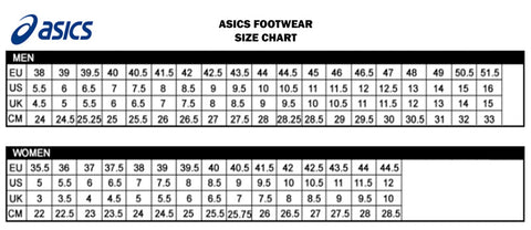 tallas zapatillas asics