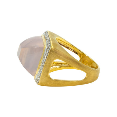 14K Yellow Gold Oval Smoky Topaz Ring 12002928 | Shin Brothers*