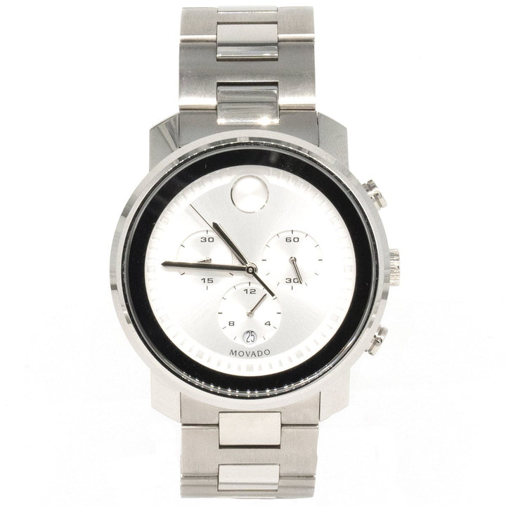 Movado Bold Steel Women – Giorgio Stainless Jewelers 38mm 3600075 Conti Dial Silver Chronograph