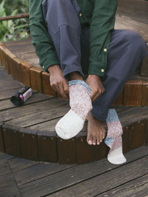 Image of Color Block Utility Sock in Earth