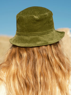 Image of Bucket Hat in Moss Corduroy