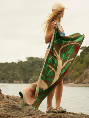 Image of Garden of Eden Towel in Green Multi