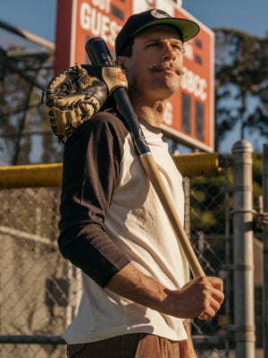 Image of Hemp Baseball Tee in Black