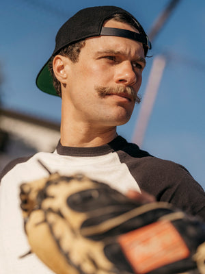 Image of Hemp Baseball Tee in Black