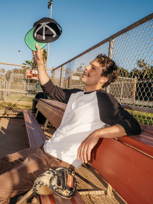 Image of Hemp Baseball Tee in Black