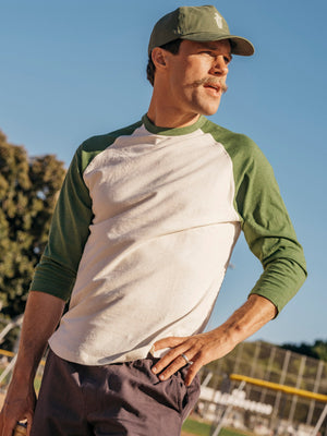 Image of Hemp Baseball Tee in True Green