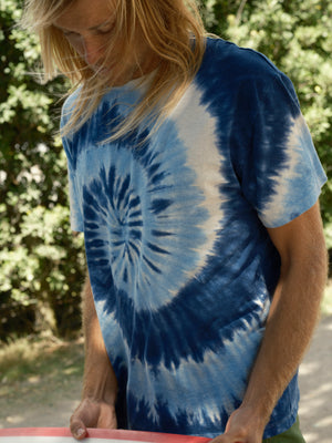 Image of Hemp Tee in Indigo Tie-Dye