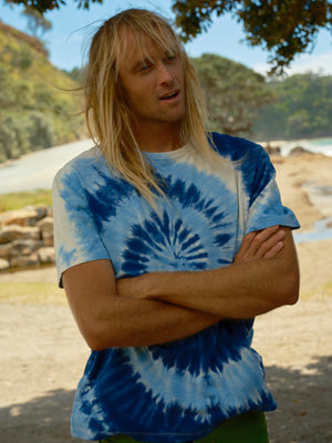 Image of Hemp Tee in Indigo Tie-Dye