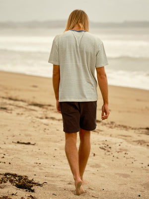 Image of Hemp Tee in Natural / Indigo Stripe