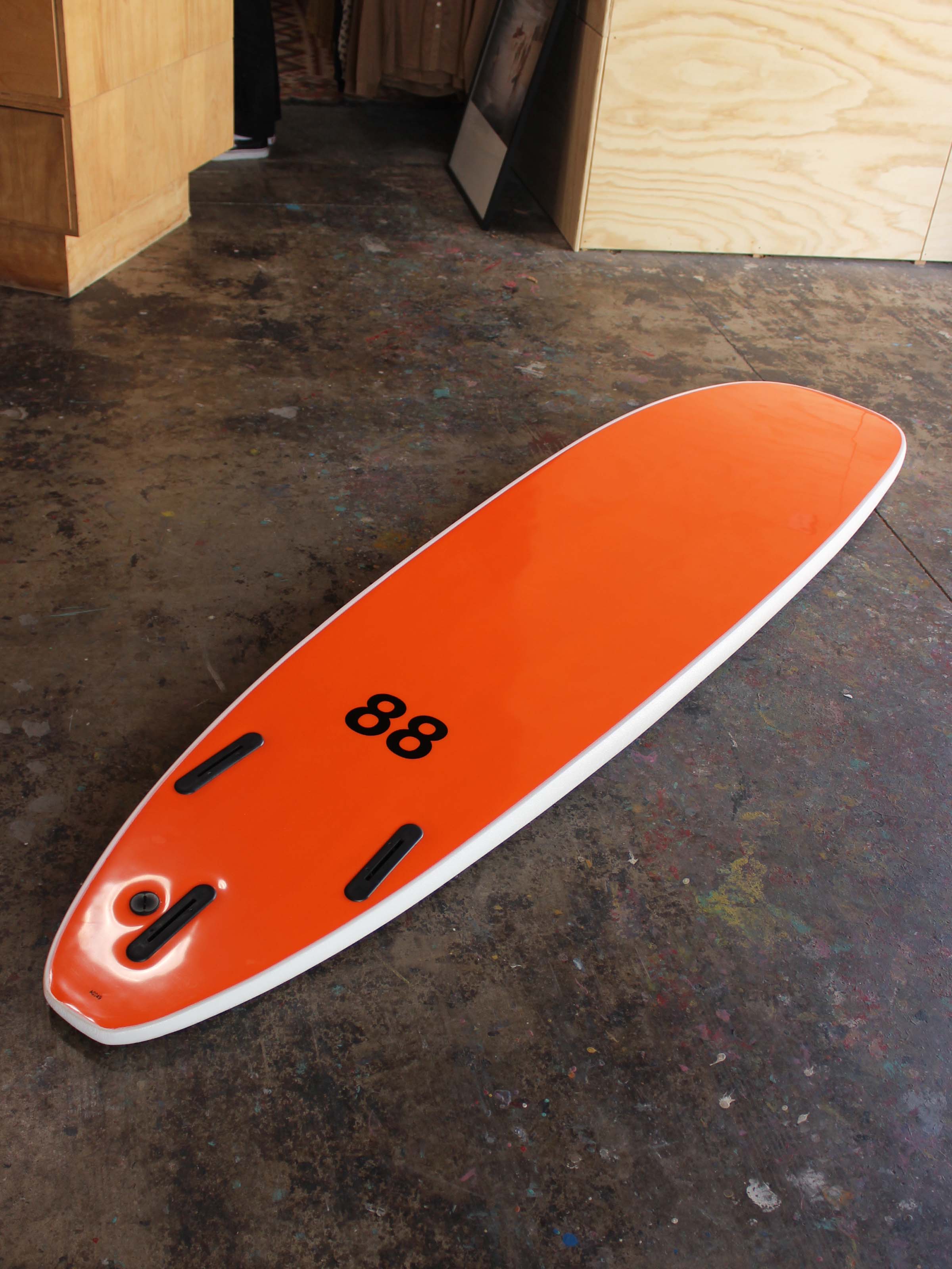 8'0 88 Surfboard ~ White/Mustard