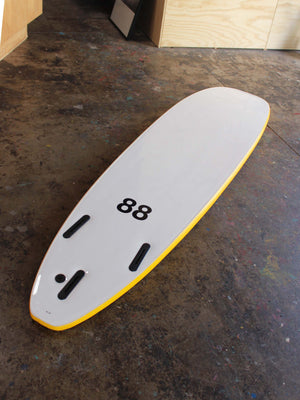 Image of 8'0 88 Surfboard ~ Yellow/White in undefined