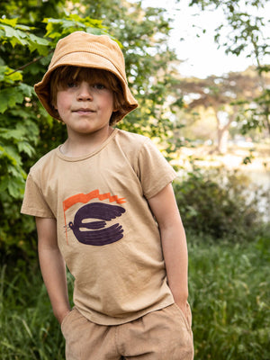 Image of Kids Banner Bird Tee in Tan Earth