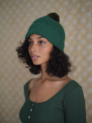 Image of Alpaca Beanie in Black Grass