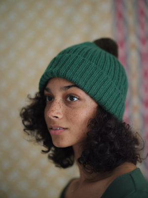 Image of Alpaca Beanie in Black Grass