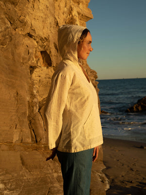 Image of Baja Pullover in Natural/Blue Dobby