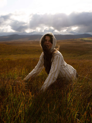 Image of Baja Pullover in Yellow Stripe