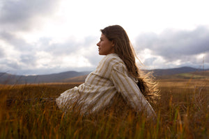 Image of Baja Pullover in Yellow Stripe