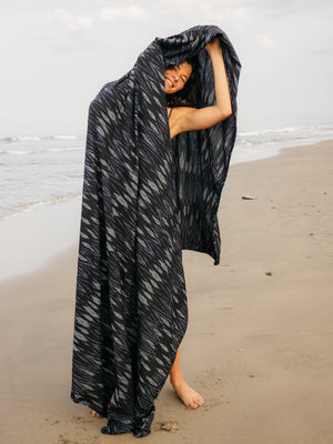 Image of Beach Party Blanket in Double Indigo Ikat