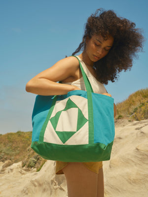 Image of Beach Tote in Blue Sea