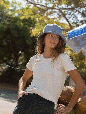 Image of Bucket Hat in Railroad Stripe