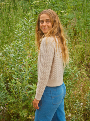 Image of Cable Cardigan in Natural