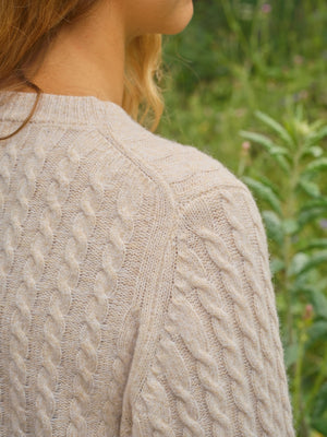 Image of Cable Cardigan in Natural