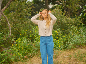 Image of Cable Cardigan in Natural