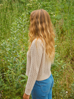 Image of Cable Cardigan in Natural