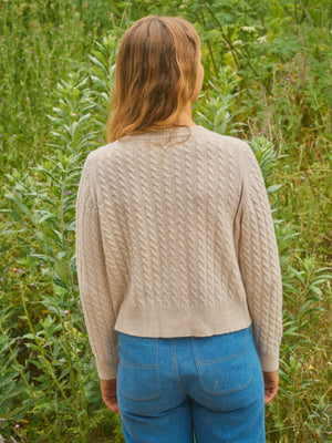 Image of Cable Cardigan in Natural