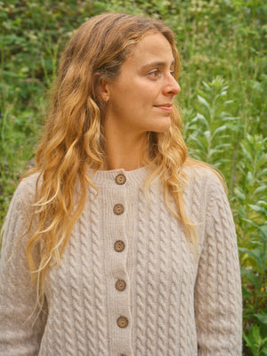 Image of Cable Cardigan in Natural