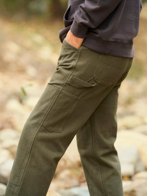 Image of Canvas Work Pants in Rover Green