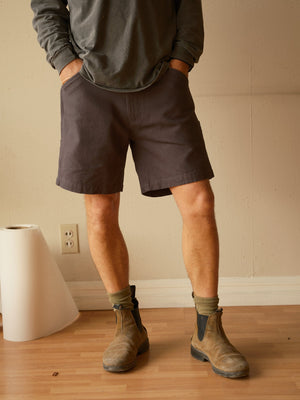 Image of Canvas Work Shorts in Faded Navy